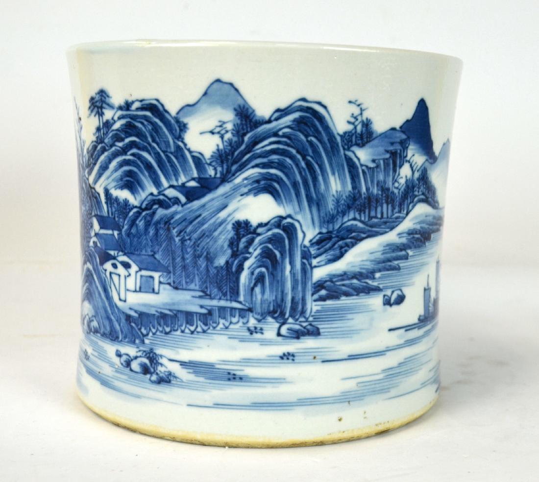 Chinese Blue & White Brush Pot (1 of 10)
