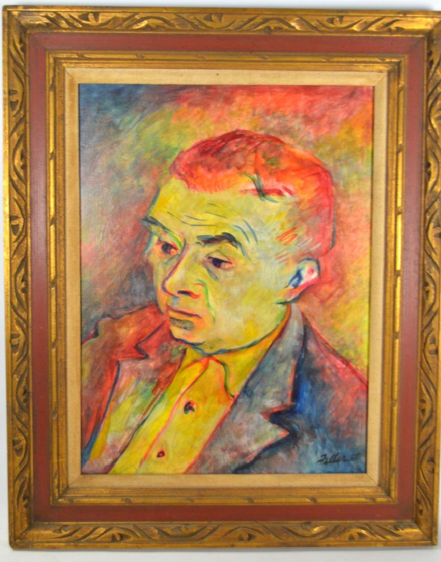 Self Portrait Oil Painting: Oil painting of a man's portrait, signed, 32" x 26"
