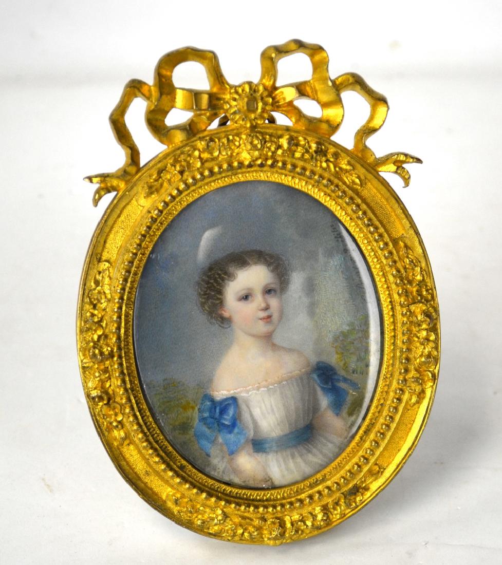 Fine French Miniature of A Young Girl in Frame (1 of 6)