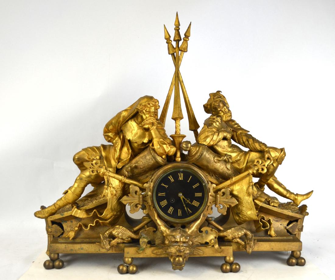 Large French Gilt Bronze Clock (1 of 10)