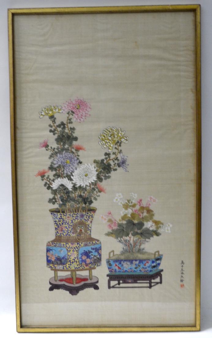 Chinese Framed Painting on Silk (1 of 9)