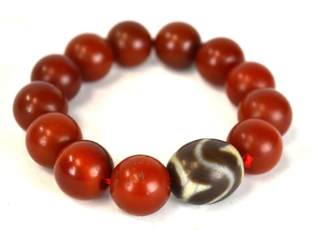 Chinese Agate Beaded Bracelet (1 of 5)