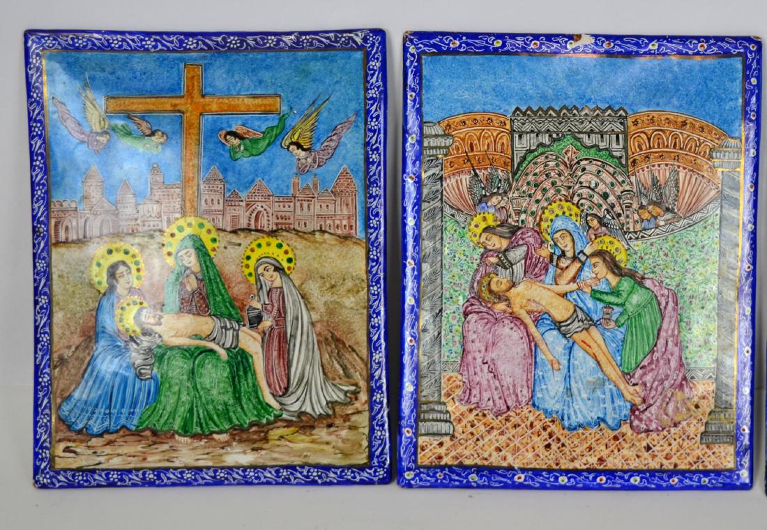 Two  Persian Enamel on Copper Religion Plaques (1 of 4)