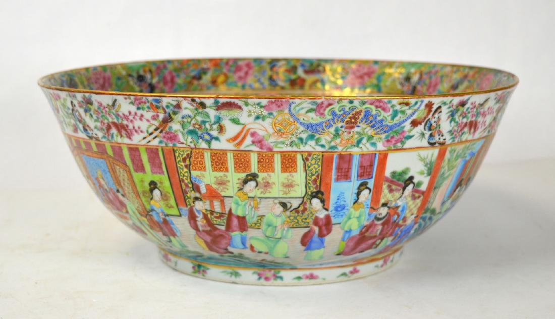 Large Chinese Rose Medallion Bowl (1 of 8)