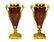 Pr French Enamel Porcelain Vase w. Bronze Mounted