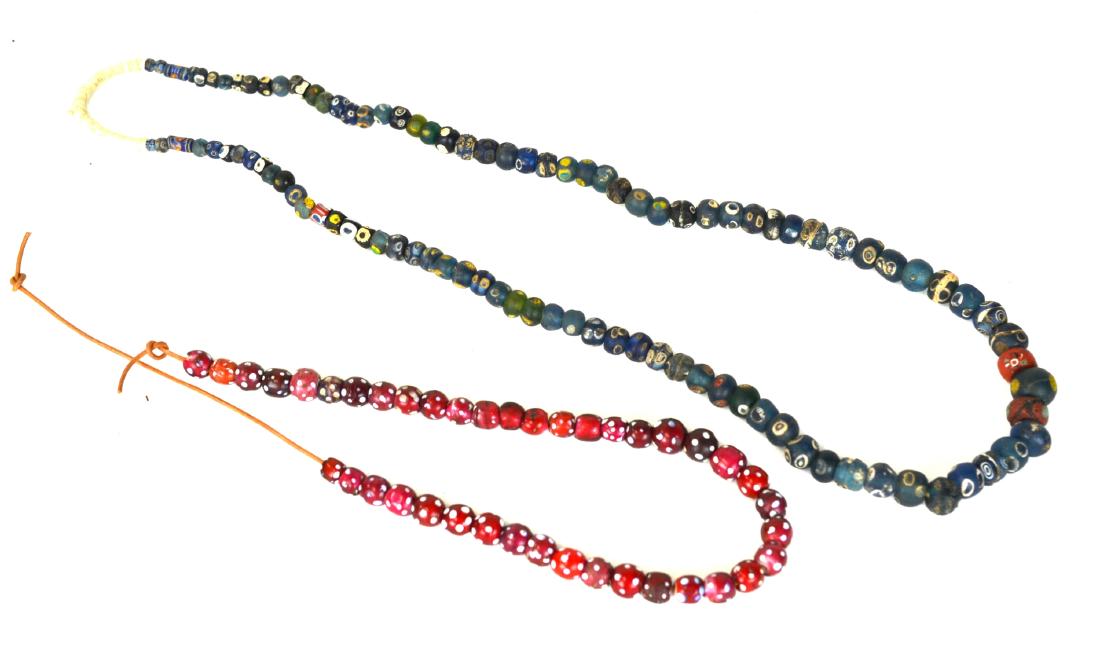 Two Ancient Enamel Glass Beads Necklaces (1 of 8)