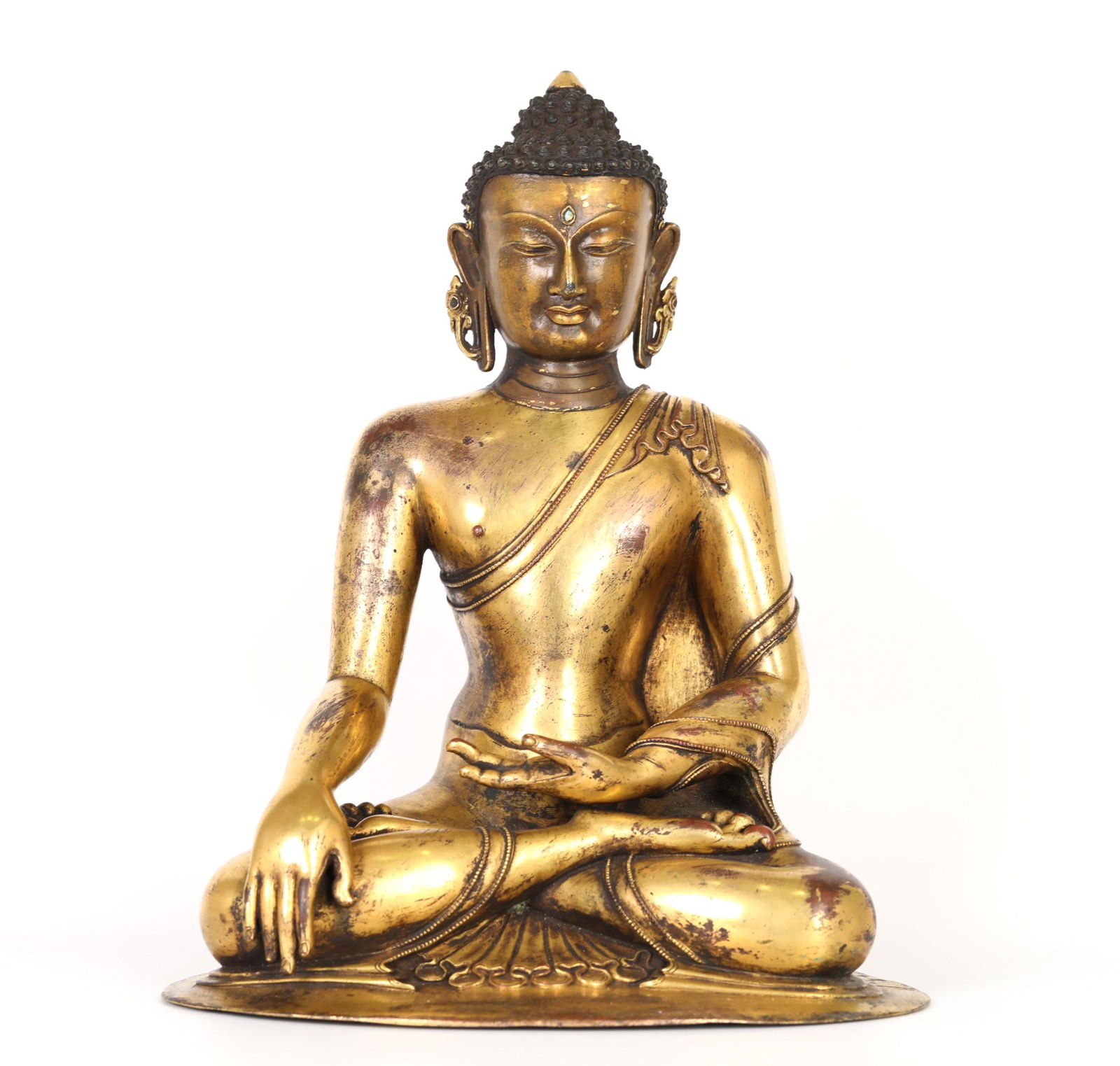 Chinese Gilt Bronze Buddha Figure of Shakyamuni (1 of 6)
