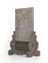 Chinese Gilt & Painted Lapis Plaque w. Wood Stand - 3