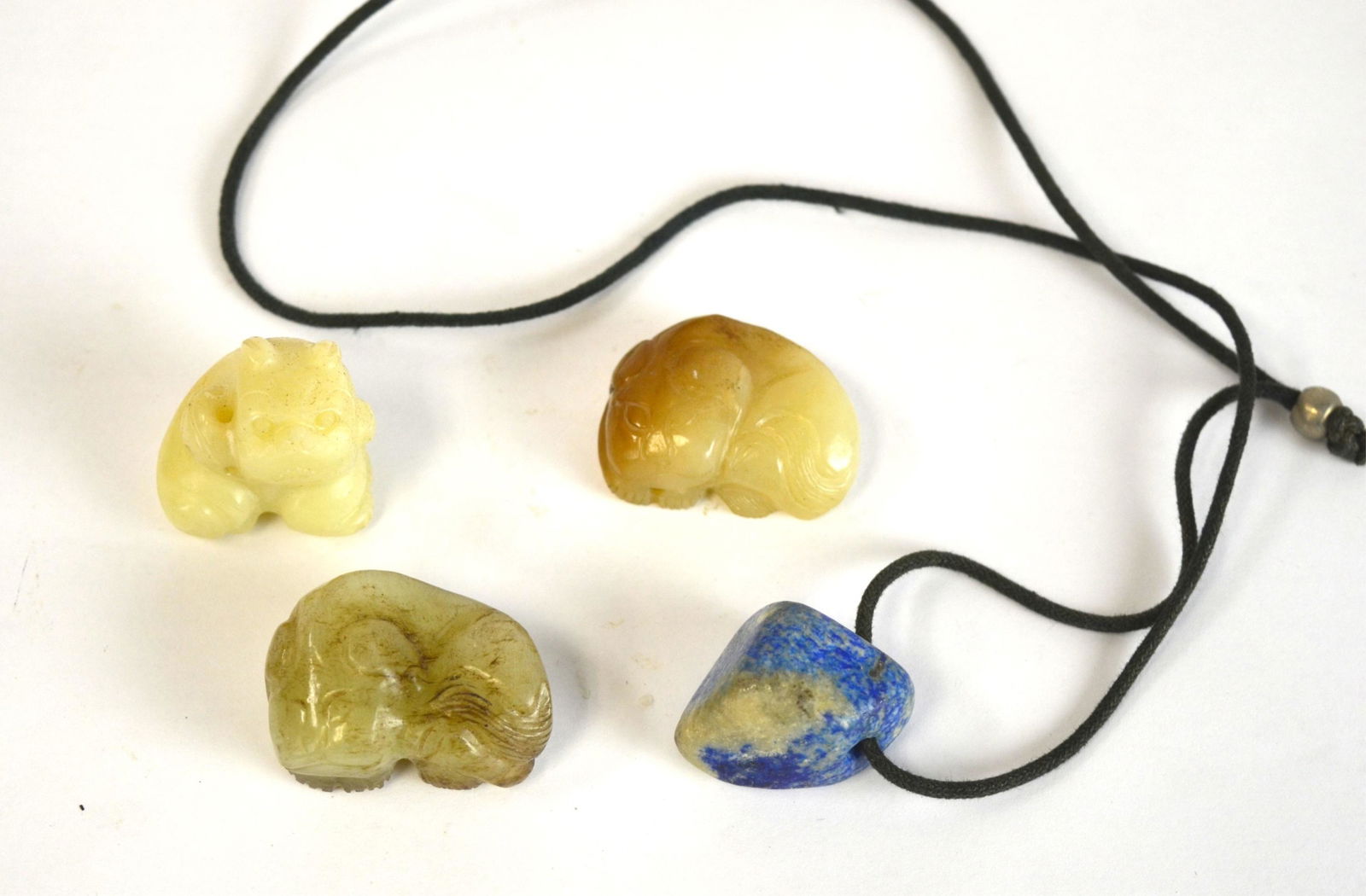 Four Pcs of Chinese Carved Jade & Lapis (1 of 11)