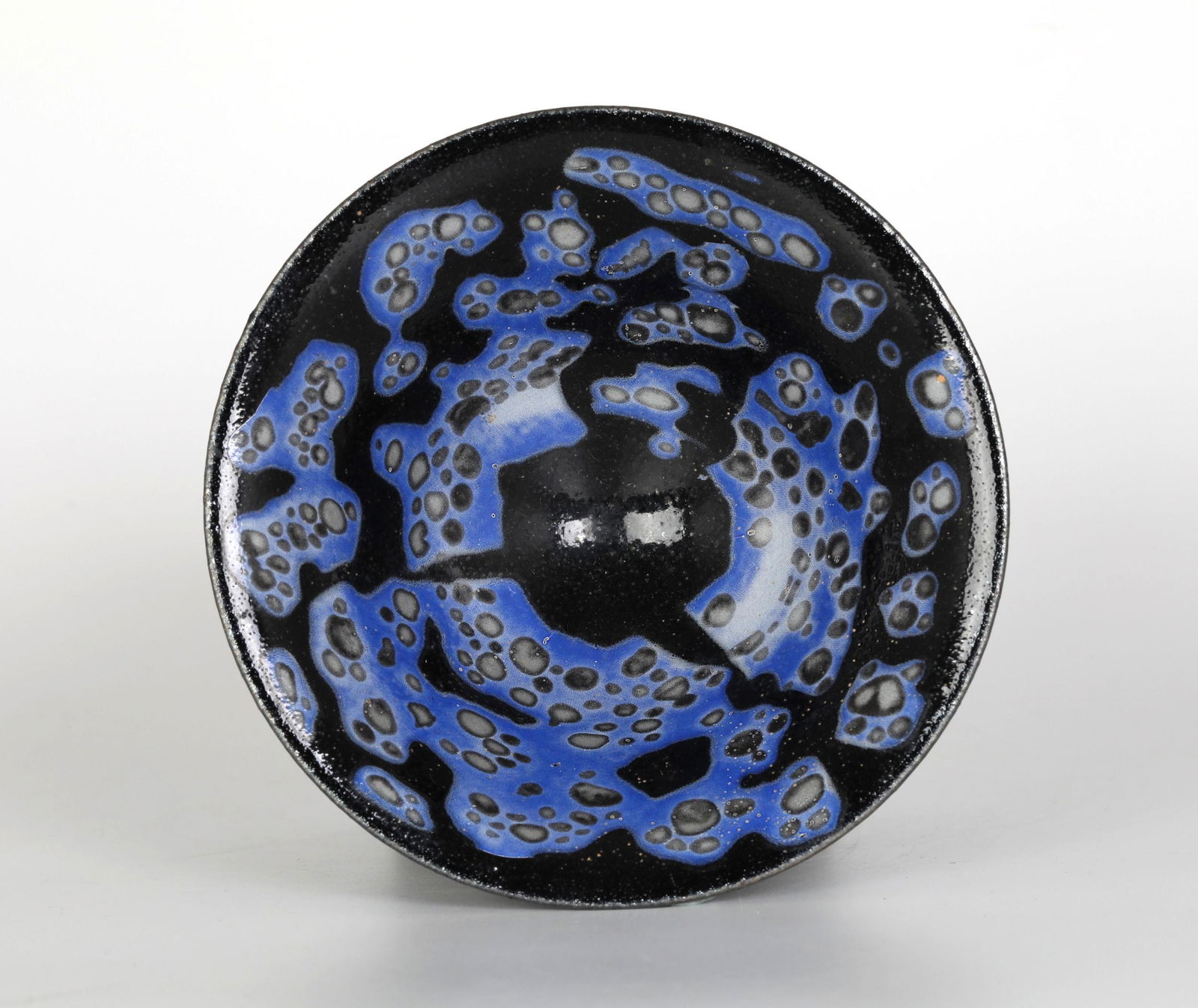 Chinese Brown Glazed Tea Bowl w, Blue Splash (1 of 5)