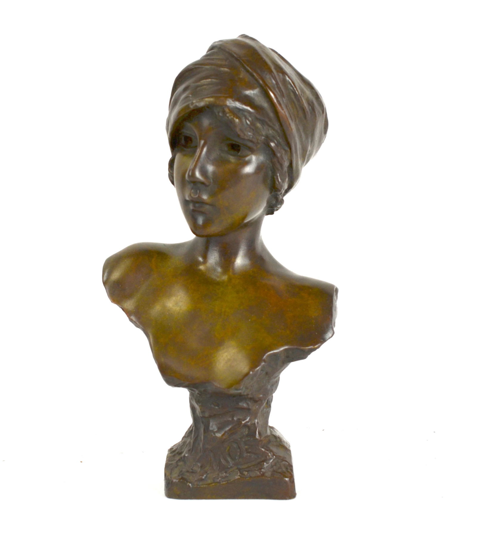E. Villanis Bronze Bust w. Seal (1 of 7)