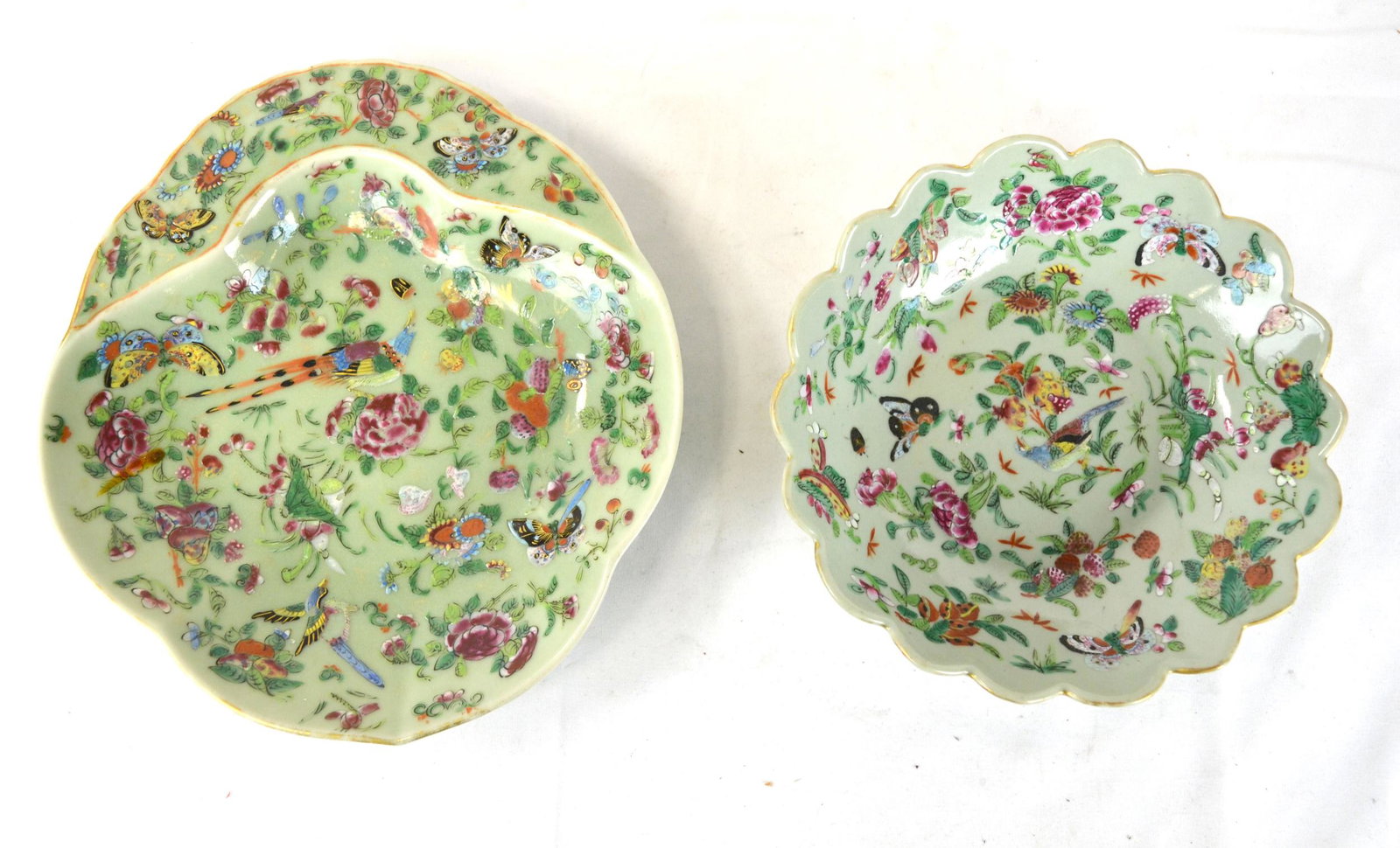 Two Chinese Painted Celadon Dishes (1 of 12)