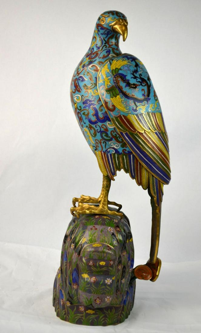Large Chinese Cloisonne Standing Eagle Figure (1 of 10)
