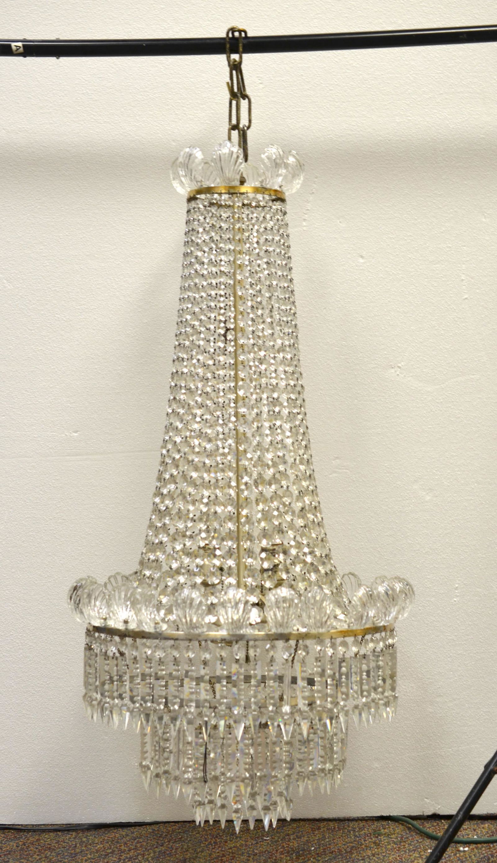 Large Antique Balloon Form Cut Cystal Chandelierr (1 of 10)