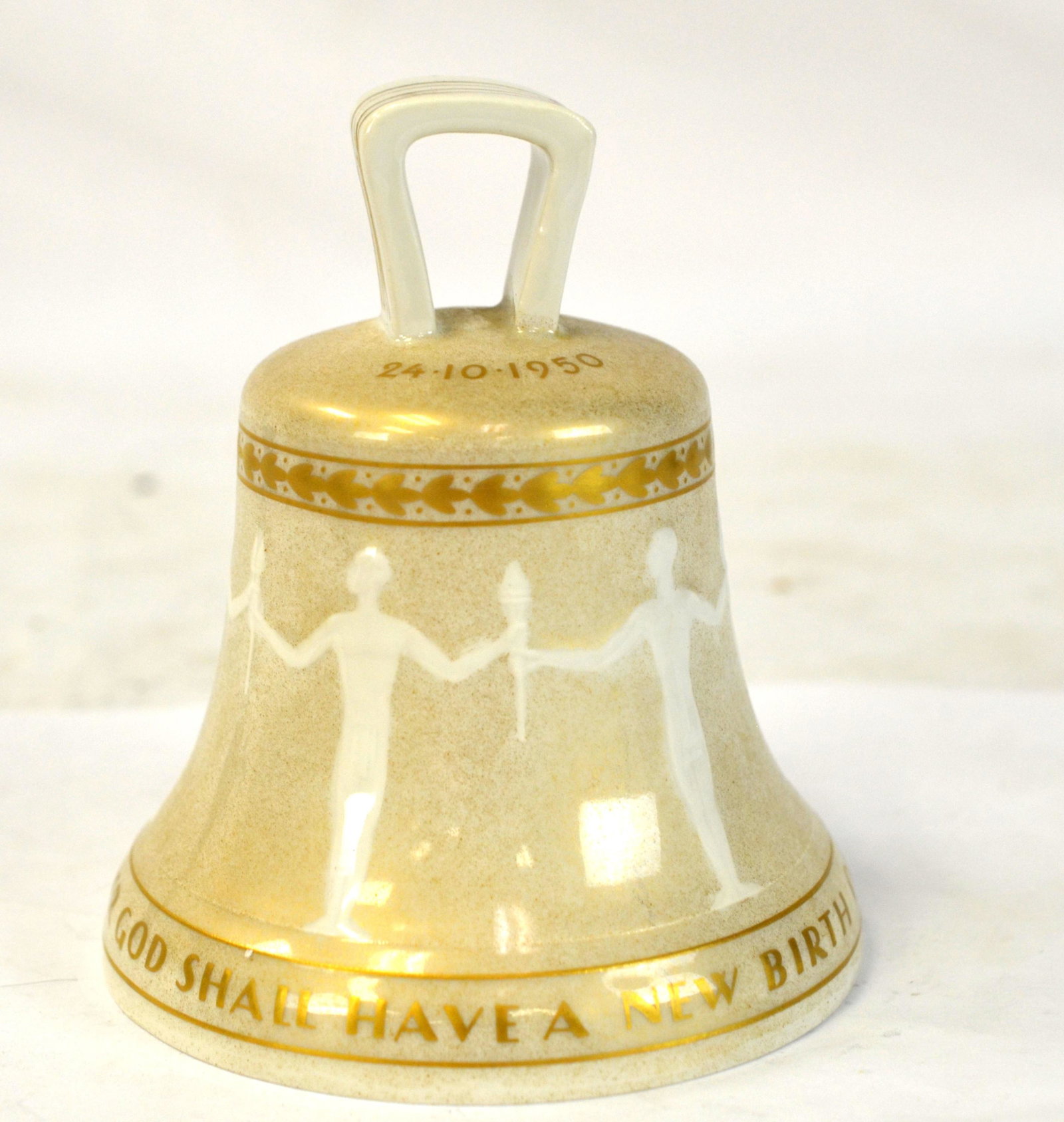 KPM Porcelain Ritual Bell: KPM Painted porcelain ritual bell. 5"H x 4 1/8"W