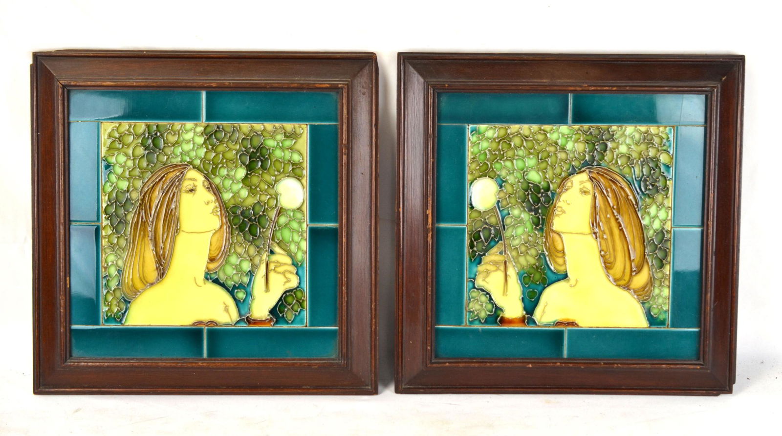 Pr Antique Art Nouveau Painted Tiles (1 of 9)