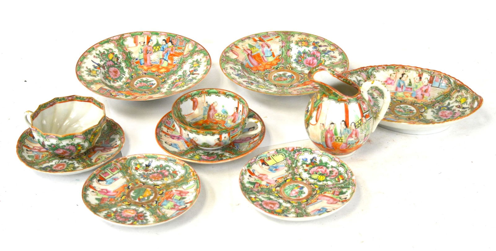 Group of Ten Pcs Chinese Rose Medallion Porcelains (1 of 10)