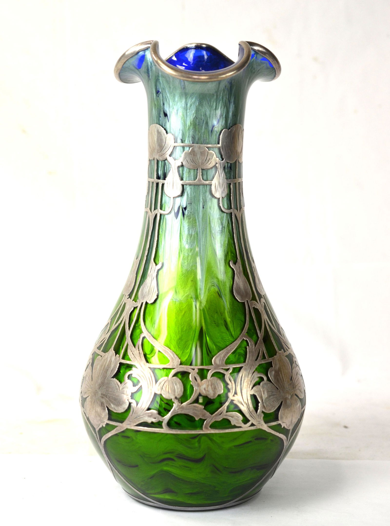 Fine Loetz Silver Overlay  Glass Vase (1 of 7)