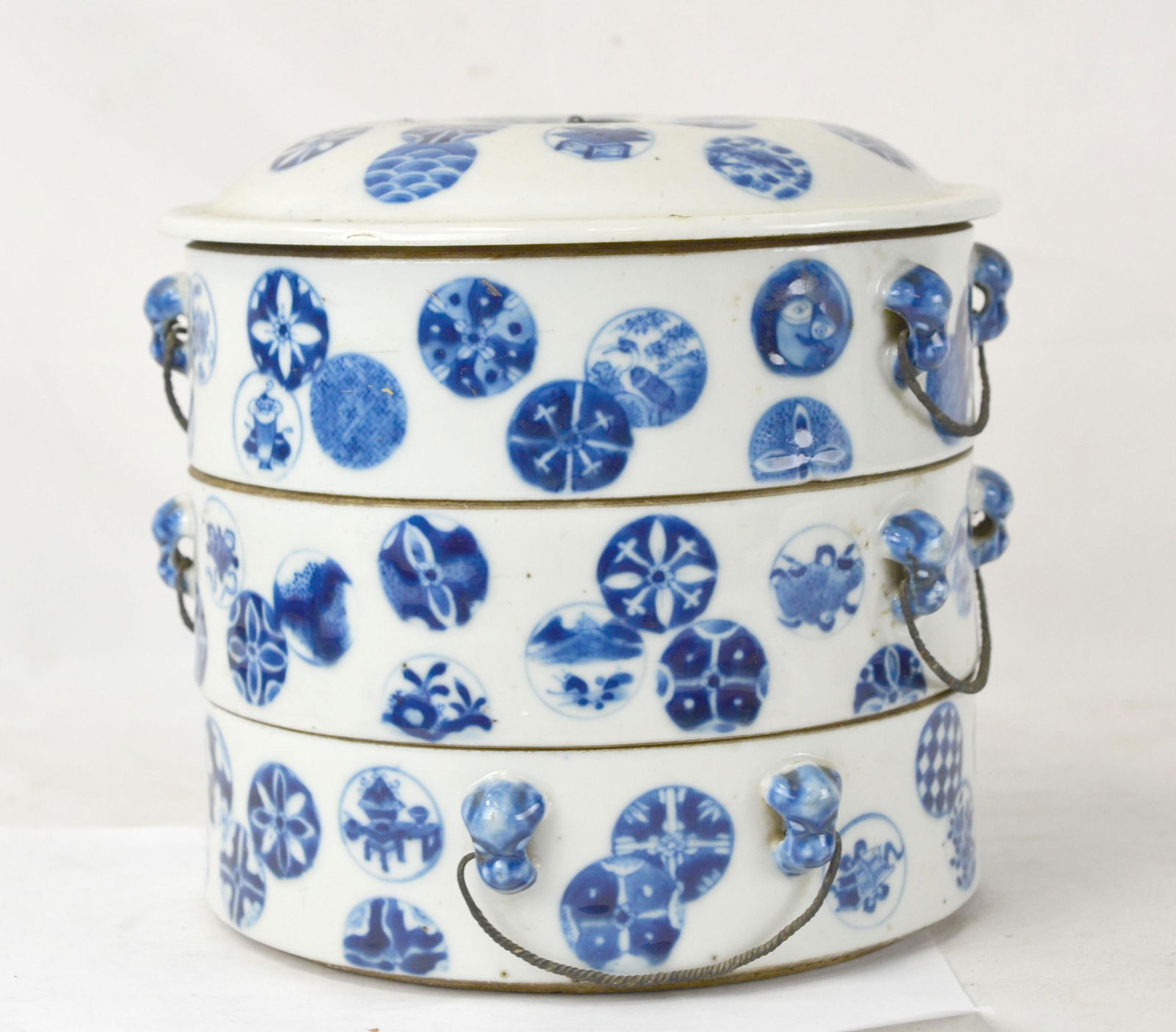 Chinese Three- Tiered Blue & White Bento Box (1 of 6)
