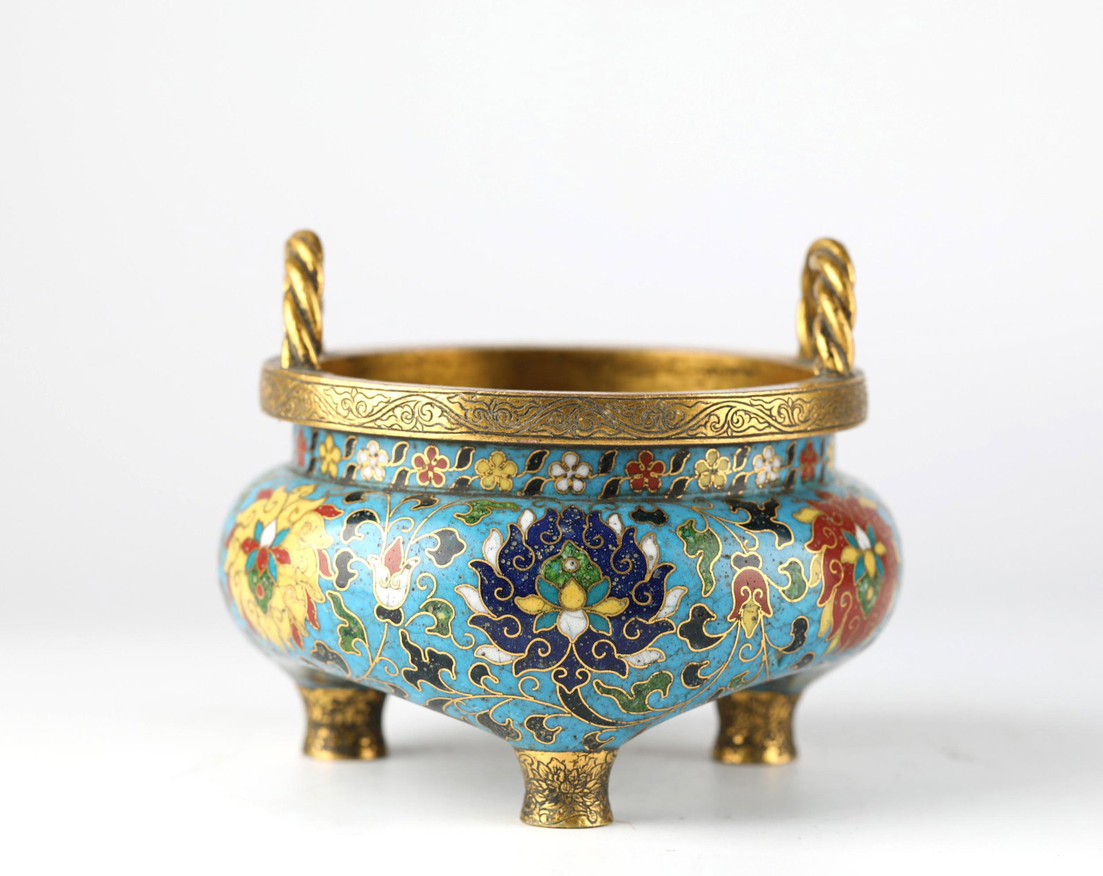 Chinese Cloisonne Tripod Incense Burner (1 of 8)