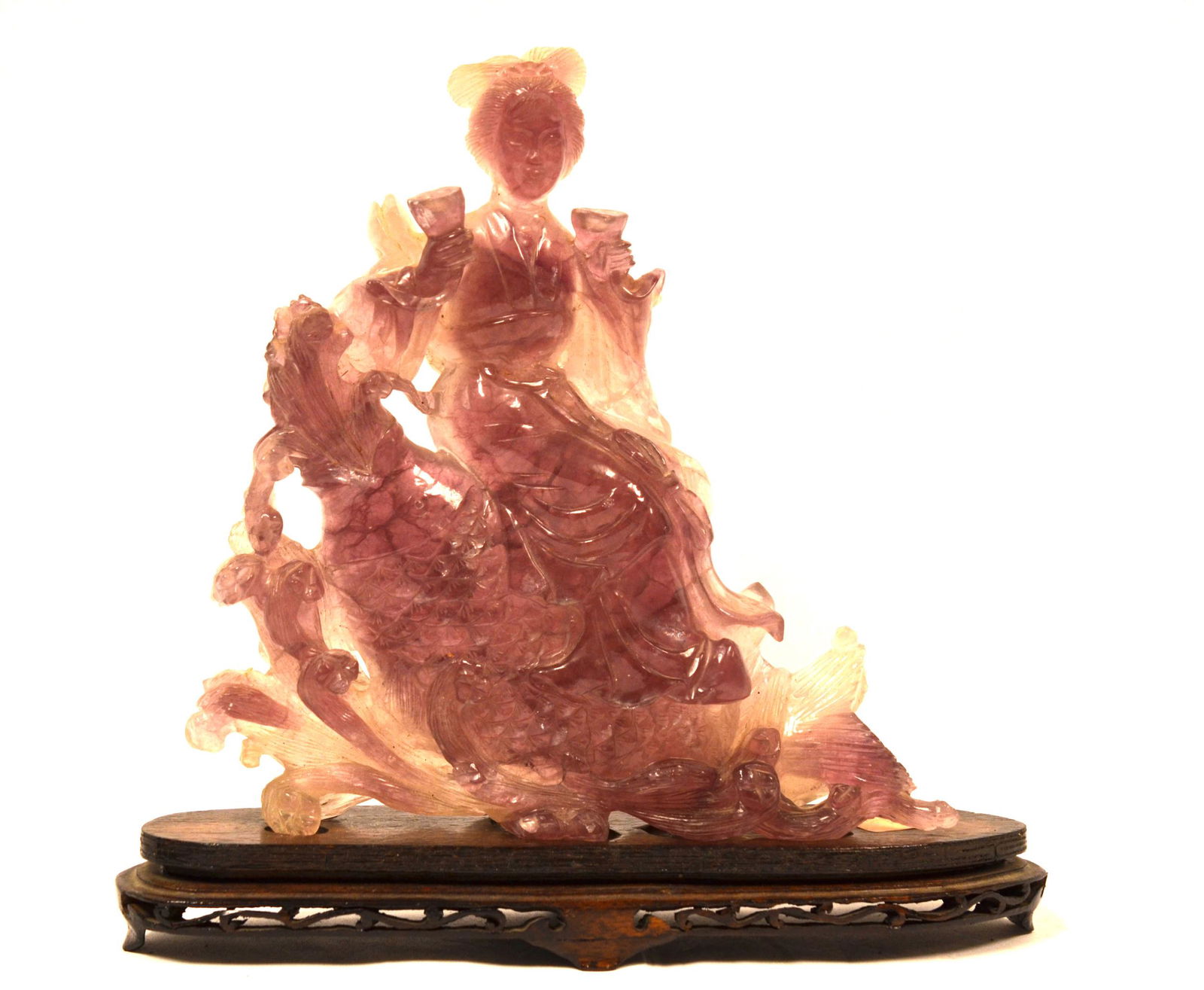 Chinese Carved Amethyst Figure of Lady (1 of 11)