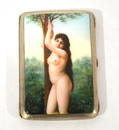 Fine Enamel & Silver Box w Nude Lady