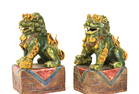 Pr  Chinese Sancai Glazed Foo Dogs