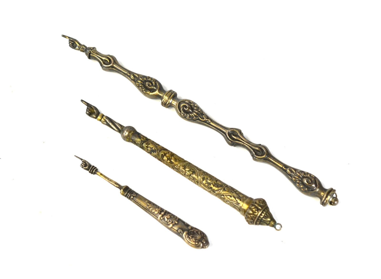 Three Pcs Judaica Silver Torah Pointers (1 of 9)