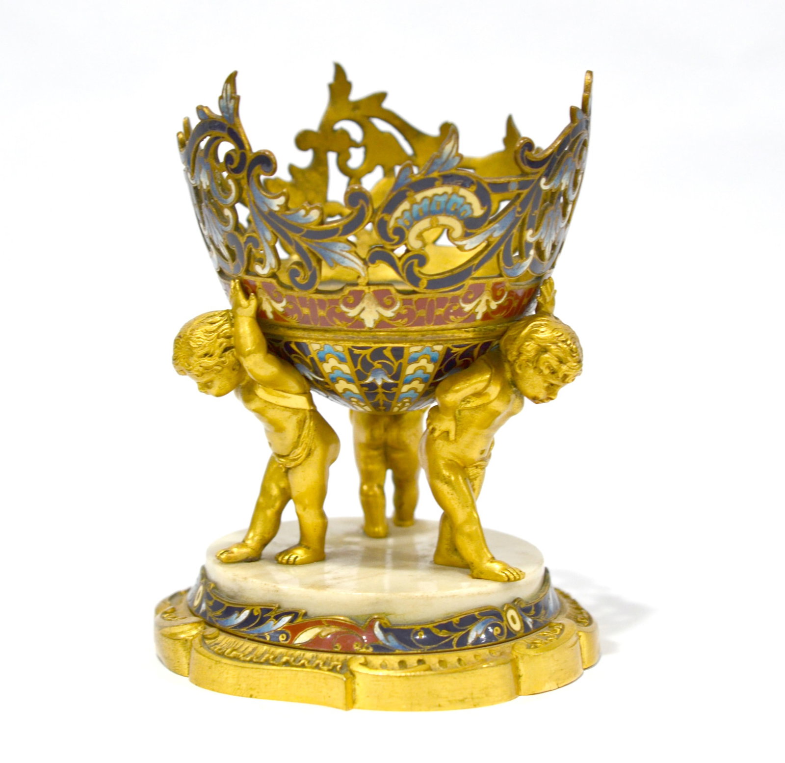 Fine French Bronze Champleve Enamel Center Piece (1 of 11)