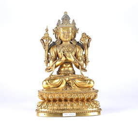 Important Chinese Gilt Bronze Buddha Figure