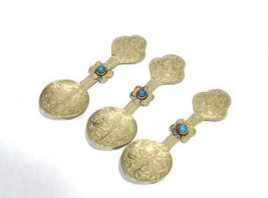 Three Silver Hand Chased Spoons