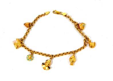 14K Gold Charm Bracelet