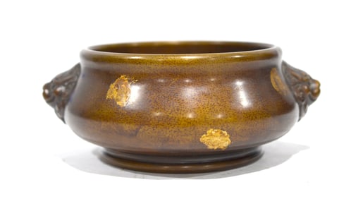 Chinese Gilt Splash Bronze Incense Burner