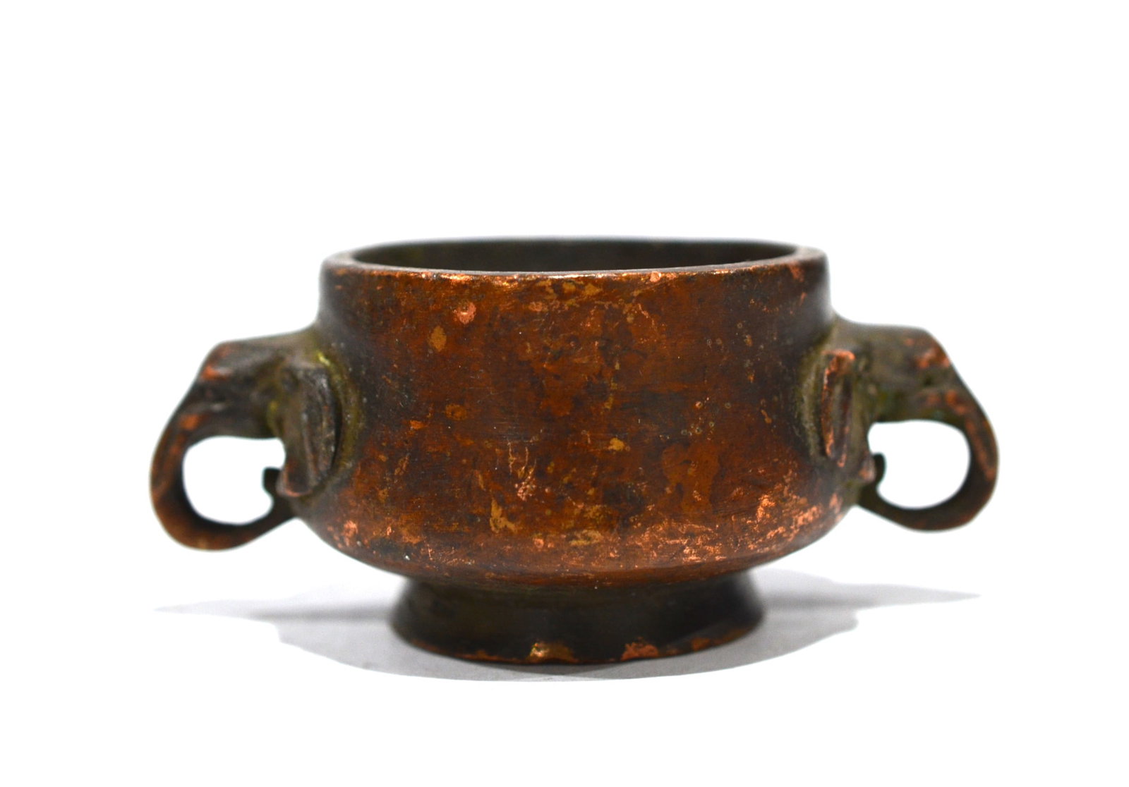 Small Chinese Bronze Incense Burn w Handles (1 of 6)