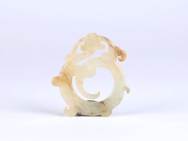 Chinese Carved Jade Dragon Plaque