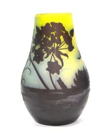 Art Nouveau Galle Vase w Flowers