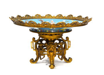 Bronze Mounted Cloisonne Centerpiece, Barbedienne