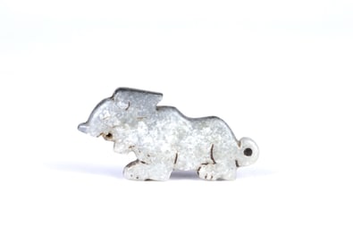 Chinese Greyish Jade Animal Plaque
