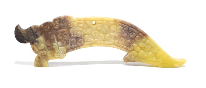 Chinese Arch Jade Dragon Plaque