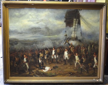 Important Oil Painting " The Battle of Valmy"