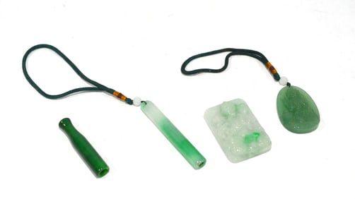 Four Chinese Carved Jadeite Pieces