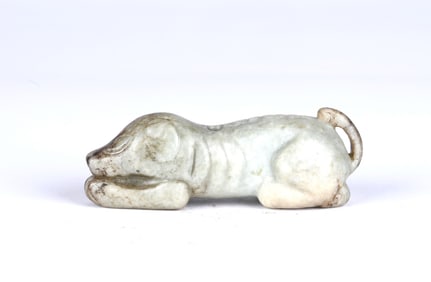 Chinese Celadon Jade Figure of Dog
