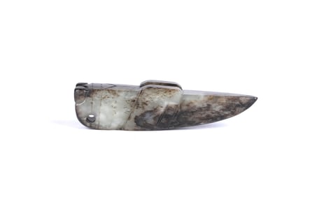 Chinese Greyish Jade Figure of Cicada