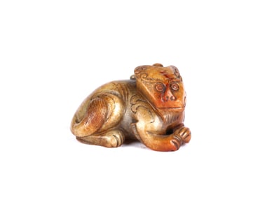 Chinese Brownish Jade Figure of Tiger