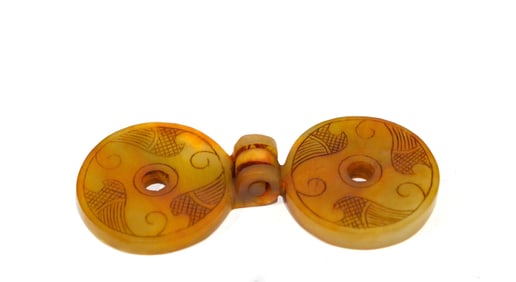 Chinese Carved Chained Circular Jade Plaques
