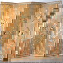 Large Four-Panel Silk Embroidered Screen