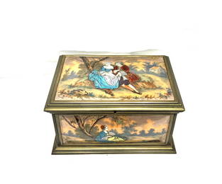 Large Fine Limoges Enamel Box