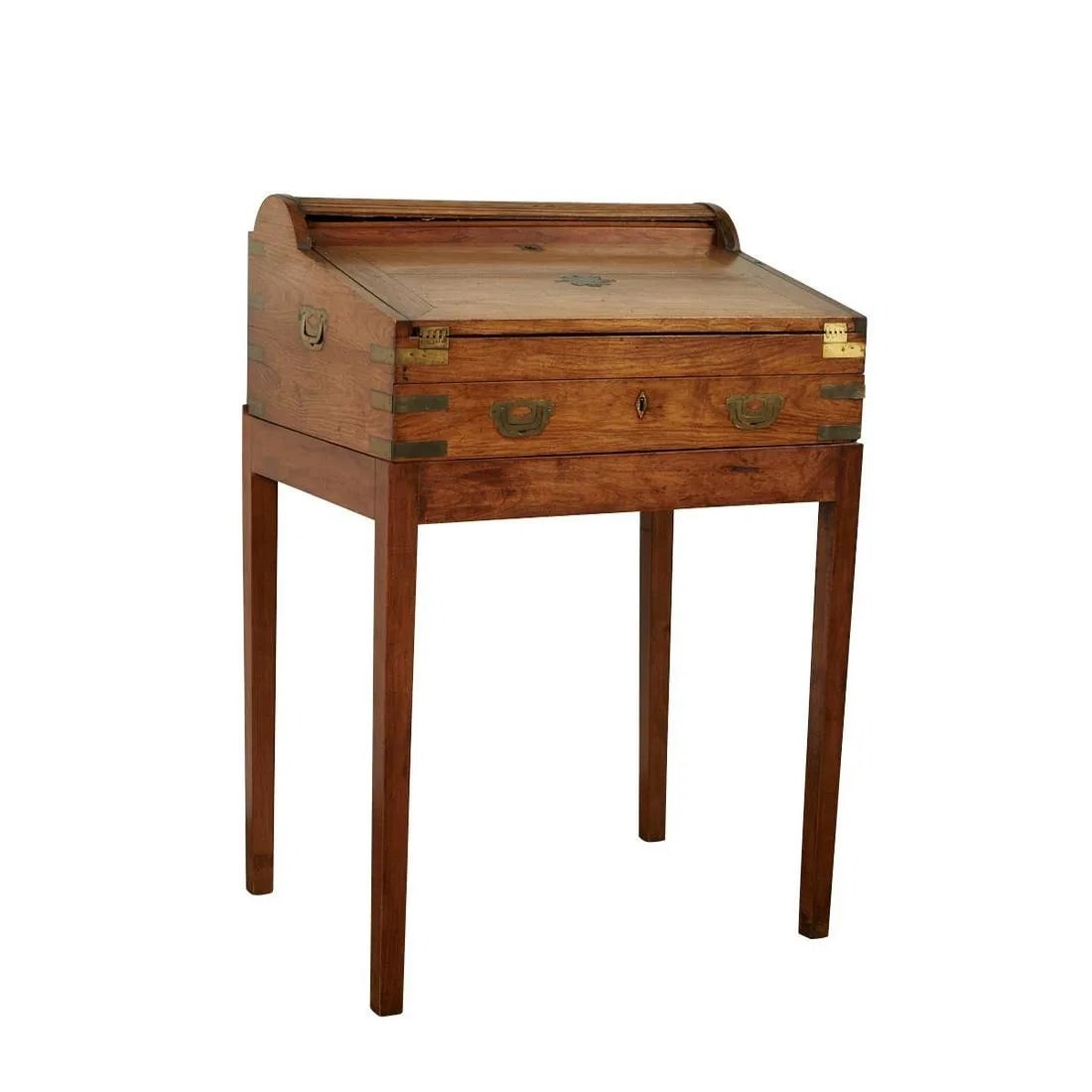 Chinese Huali Tambour Campaign Roll Top Desk (1 of 13)