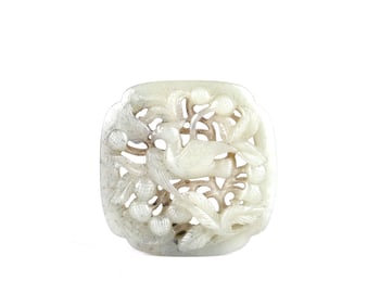 A Square Jade Bird Plaque