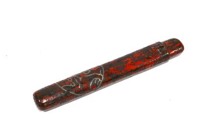 A Japanese Silver Lacquered Pipe Holder & Pipe